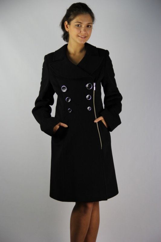Пальто демисезонное кашемир черный p-0562