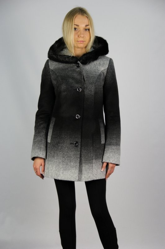 Пальто утепленное микроворса серый pu-5114