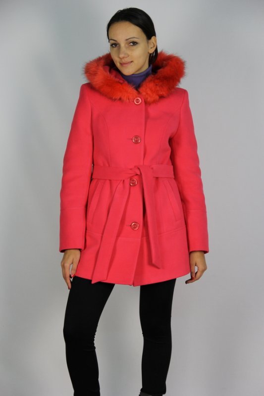 Пальто утепленное кашемир розовый pu-7010
