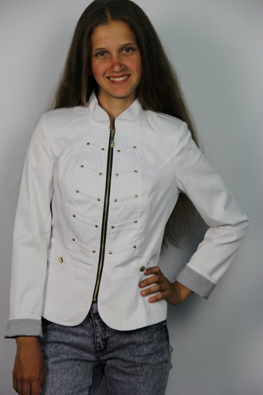 Пиджак коттон с эластаном белый pg-0030