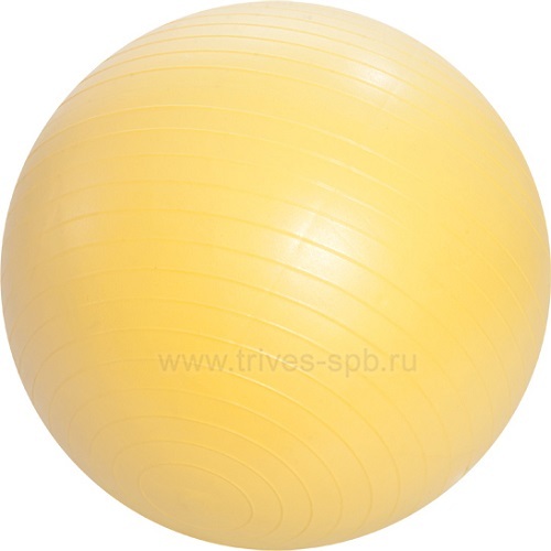 Мяч гимнастический / фитбол с системой антиразрыв в коробке с насосом (желтый), 55 см Тривес