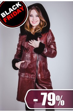 Пальто из кожи-меха, большой размер, ANTL M-032-rome
