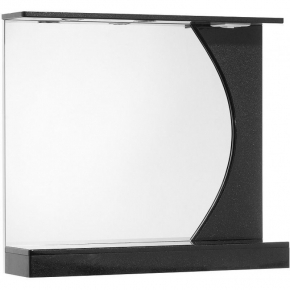 Зеркало с подсветкой Эклипс 80 черное/белое Акватория