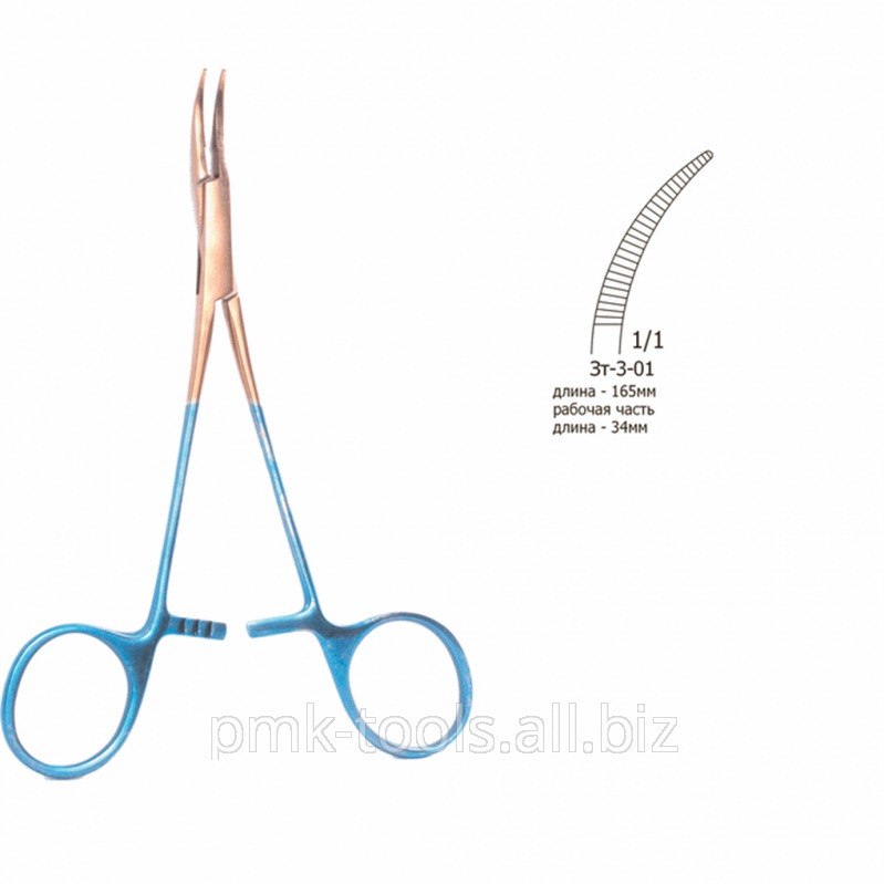 Зажим кровоостанавливающий типа Москит изогнутый Зт-3-01