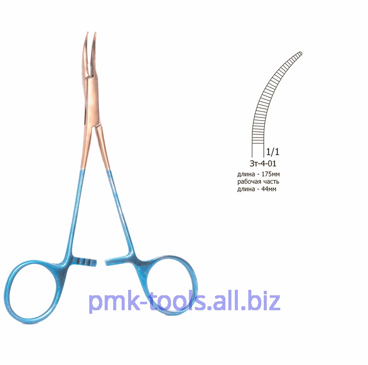 Зажим кровоостанавливающий типа Москит изогнутый Зт-4-01