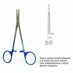 Зажим кровоостанавливающий 1х2 зубый зубчатый прямой (для новорожденных и детей раннего возраста) Зт-79