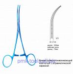 Зажим кровоостанавливающий изогнутый с атравматической нарезкой Зт-17-01