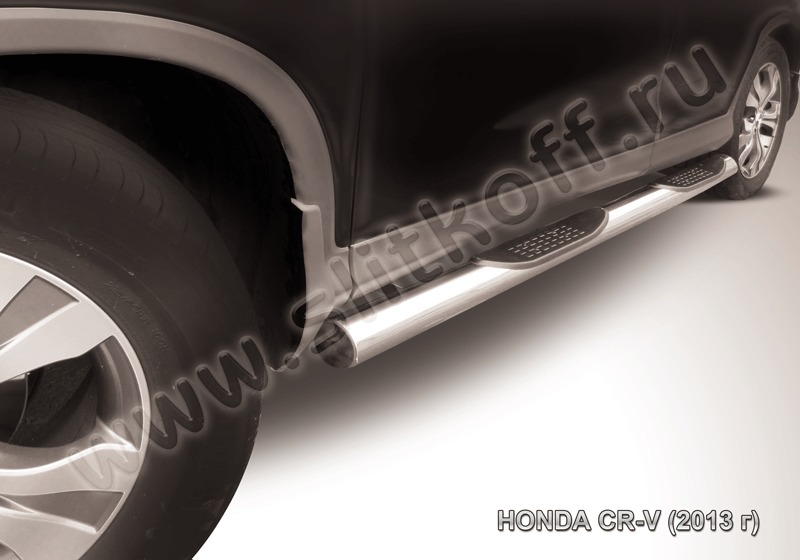 Пороги d76 с проступями из нержавеющей стали Honda CR-V (2013) (2L) HCRV13-005