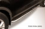 Пороги d42 с листом (чёрный квинтет) из нержавеющей стали Ford Kuga (2008) FKG014