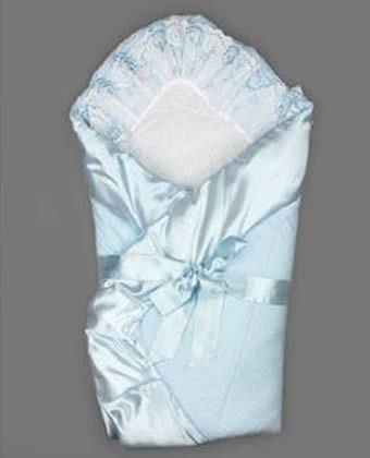 Одеяло конверт на выписку из роддома, Зима, Голубой