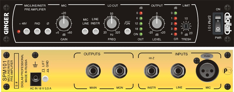 SPM-101 одноканальный студийный универсальный предусилитель