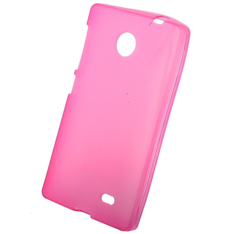 Чехол силиконовый матовый для Nokia X розовый