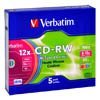 Диск  CD-RW  Verbatim  12x slim color (43167)