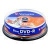 Диск mini DVD-R Verbatim 30min cake 10 Printable (43573)