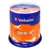 Диск DVD-R 4.7Gb,  Verbatim  16x cake 100 (43549)