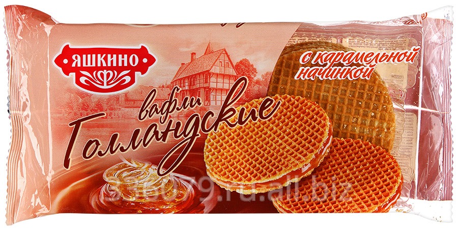 Вафли Голландские с карамельной начинкой Яшкино