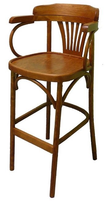 Барное деревянное венское кресло Аполло с жестким сиденьем.