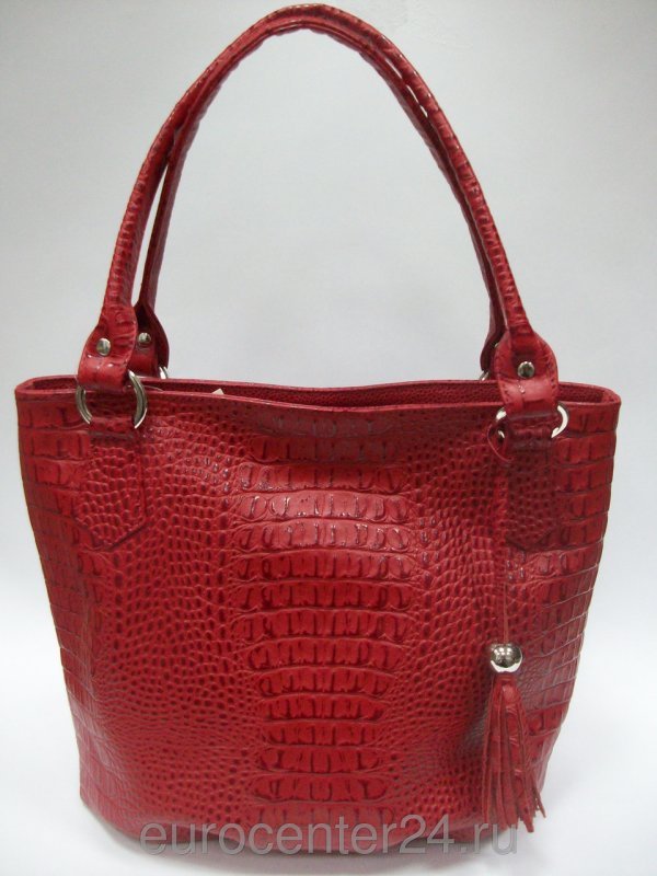 Кожаная красная женская сумка