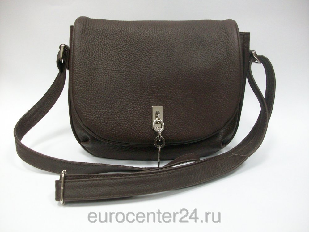 Кожаная коричневая женская сумочка для документов