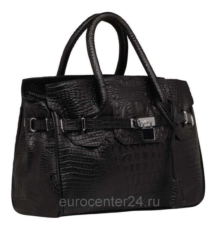 Кожаная сумка женская черная B00229