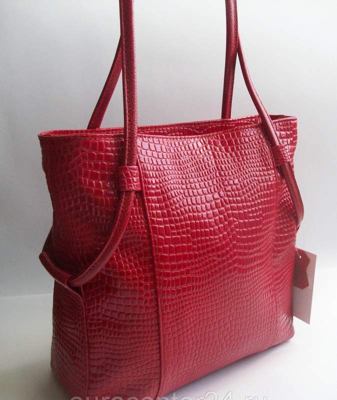 Красная кожаная сумка из натуральной кожи М 42