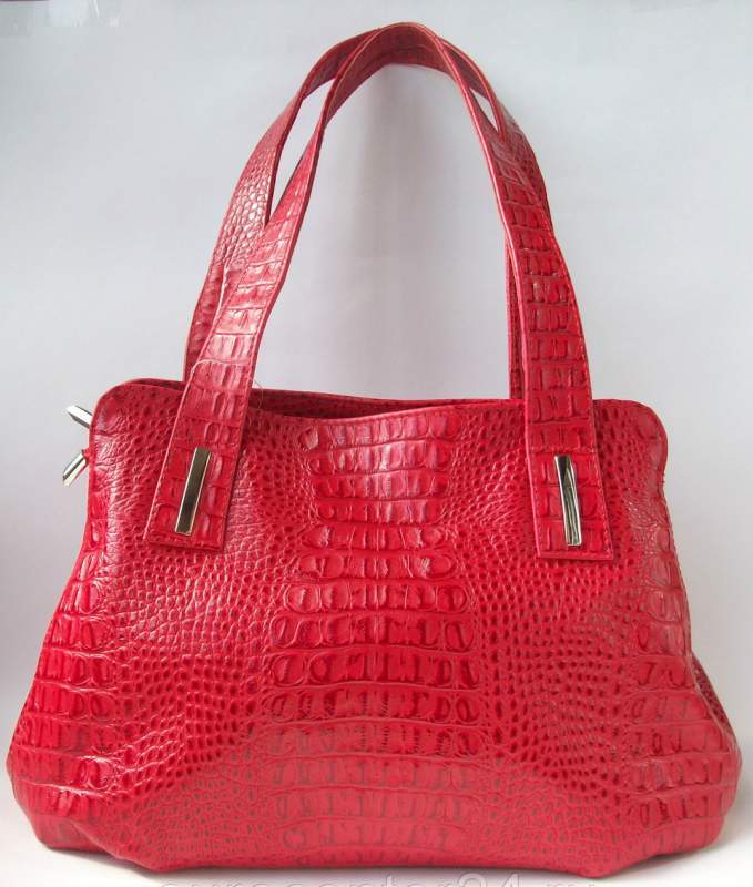 Красная женская кожаная сумка D 240