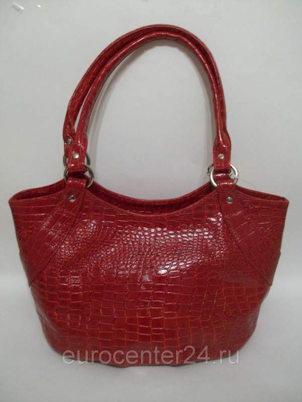 Красная женская кожаная сумка   D 229
