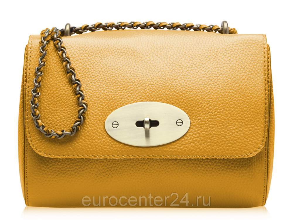 Желтая женская кожаная сумочка В 300