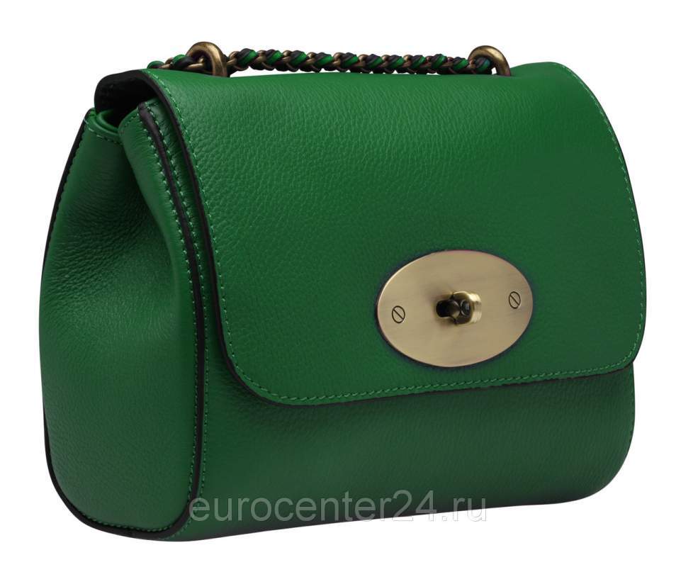 Женская кожаная сумочка зеленого цвета В 300