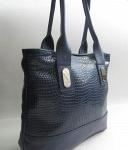 Синяя женская кожаная сумка М 266