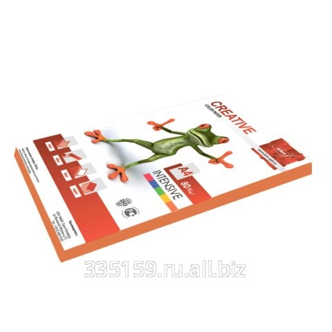 Бумага Creative color (Креатив), А4, 80 г/м2, 100 л., интенсив оранжевая, БИpr-100ор