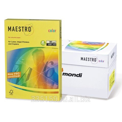 Бумага Maestro color А3, 80 г/м2, 500 л., интенсивная солнечно-желтая SY40