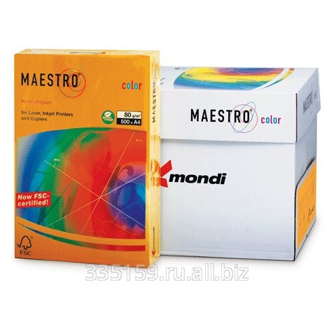 Бумага Maestro color А4, 80 г/м2, 500 л., интенсивно-оранжевая OR43
