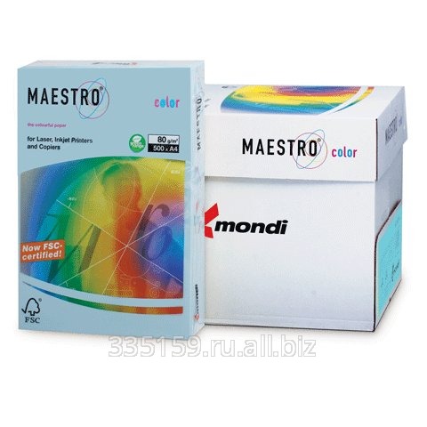 Бумага Maestro color А4, 80 г/м2, 500 л., пастель голубой лед OBL70