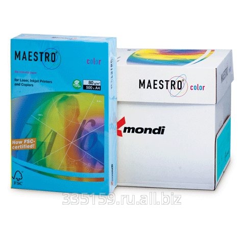 Бумага Maestro color А4, 80 г/м2, 500 л., интенсивная светло-синяя AB48