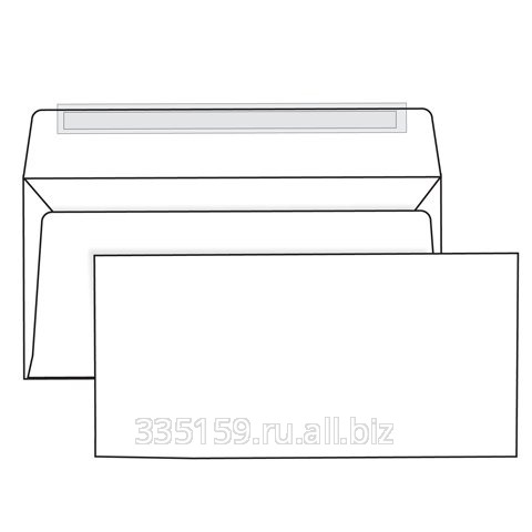 Конверты Е65, комплект 1000 шт., отрывная полоса Strip, белые, 110х220 мм