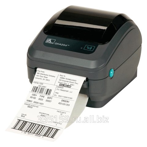 Принтер этикеток Zebra GK420D, термопечать, ширина этикетки 19-108 мм, диаметр рулона до 127 мм, 203 dpi, USB