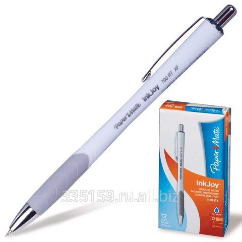 Ручка шариковая Paper Mate автоматическая InkJoy 700 RT, корпус бело-серый, толщина письма 0,5 мм, синяя