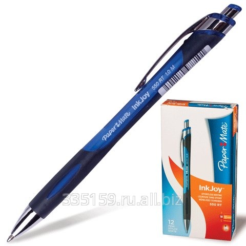 Ручка шариковая Paper Mate автоматическая InkJoy 550 RT, корпус черно-синий, толщина письма 1 мм, синяя