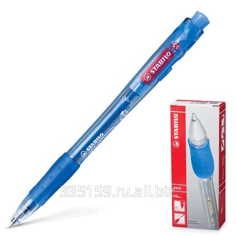 Ручка шариковая Stabilo автоматическая Marathon, корпус синий, толщина письма 0,3 мм, синяя