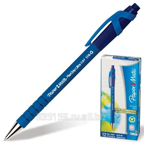 Ручка шариковая Paper Mate автоматическая FlexGrip Ultra RT, корпус синий, толщина письма 0,8 мм, синяя
