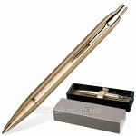 Ручка шариковая Parker IM Brushed Metal Gold GT, корпус латунь, позолоченные детали