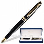 Ручка шариковая Waterman Expert 3 Black GT, корпус черный, позолоченные детали, синяя