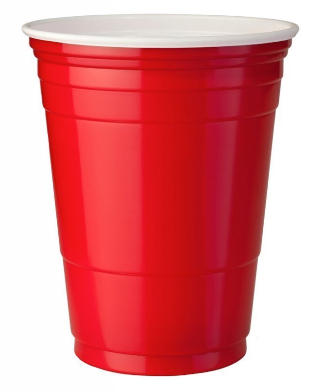 Красный пластиковый стакан, ПС, 470/530, “Party Cups”