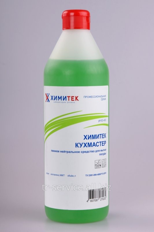 ХИМИТЕК КУХМАСТЕР Концентрированное жидкое пенное нейтральное средство для мытья посуды - бутылка, 1 л