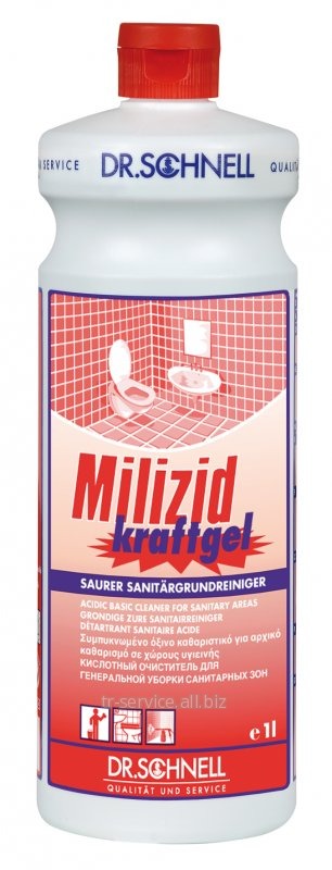 MILIZID KRAFTTGEL Гелевый очиститель для кислотоустойчивых и водостойких поверхностей - 12 шт/уп