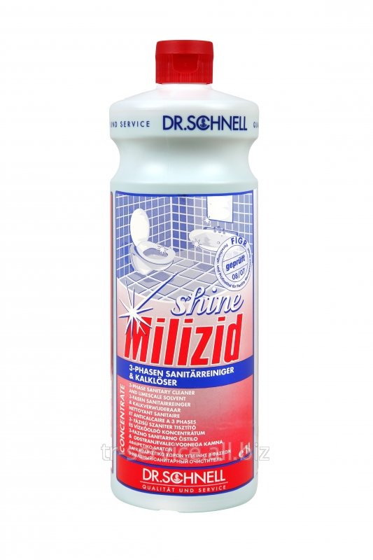 MILIZID SHINE 3-х фазный кислотный очиститель для ванных и туалетных комнат - 12 шт/уп