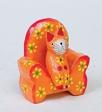 В1-0235 статуэтки mini кошки 5 шт. на диване, цвет-оранжевый (784617)