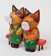 В1-0296 статуэтки mini кот и кошка (в упаковке) (784637)