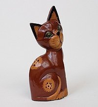 В1-0334 статуэтка кошка коричневая 30 см. (784660)